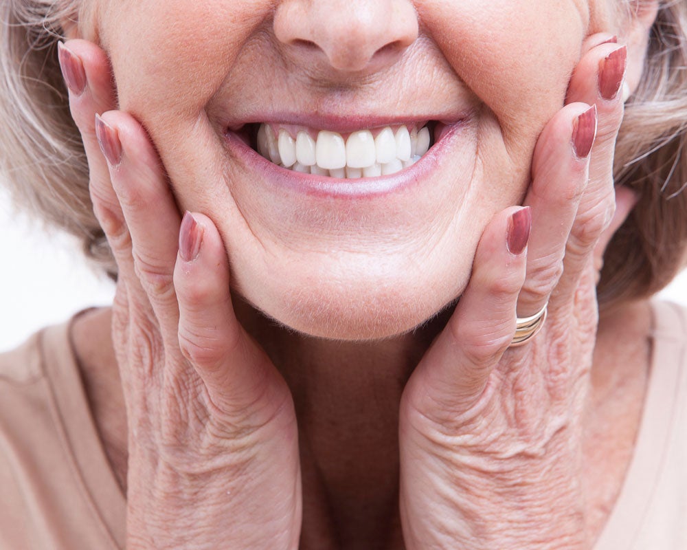 older woman smiling