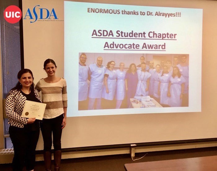 ASDA Honors Dr. Sahar Alrayyes