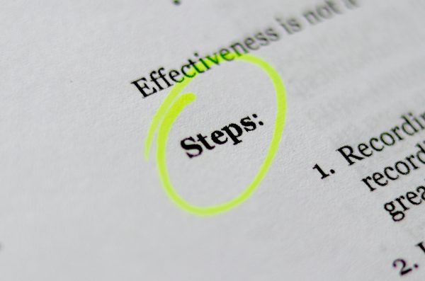 A form that says steps on it
