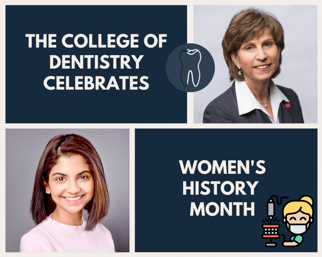 Women's History Month graphic with Drs. Rowan and Abraham