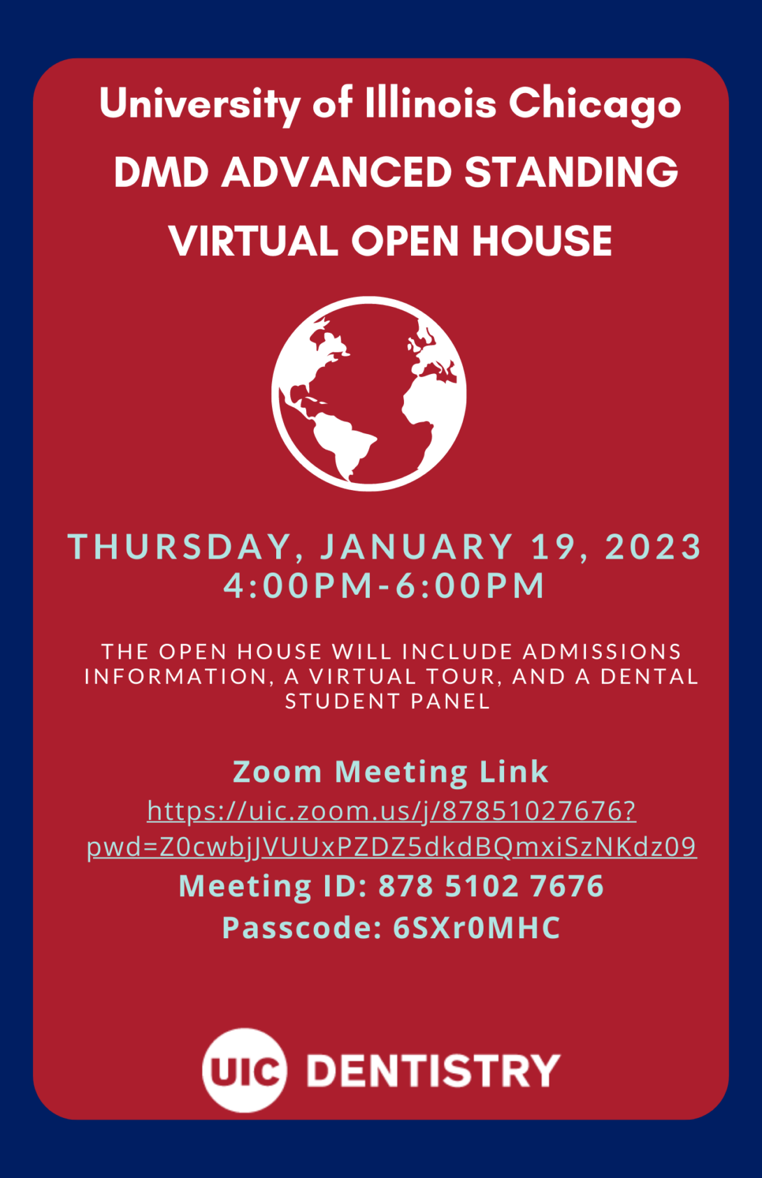 DMD Advanced Standing Virtual Open House | College of Dentistry |  University of Illinois Chicago