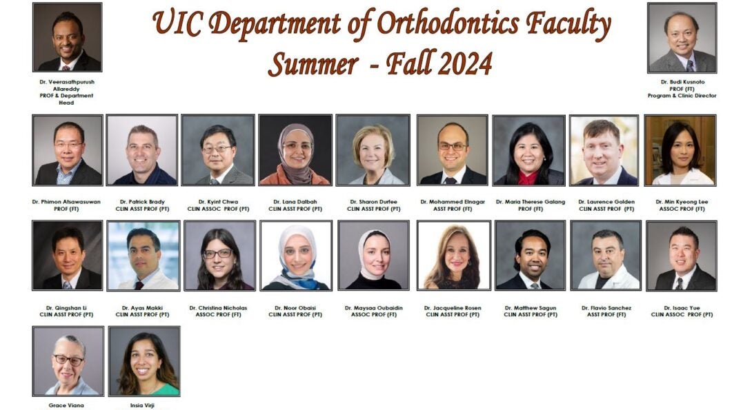 UIC Orthodontics Faculty Composite Fall 2024