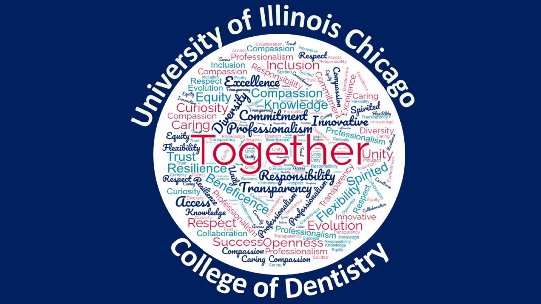 College of Dentistry Staff Conference 2024 Flyer that reads: Together, University of Illinois Chicago, College of Dentistry